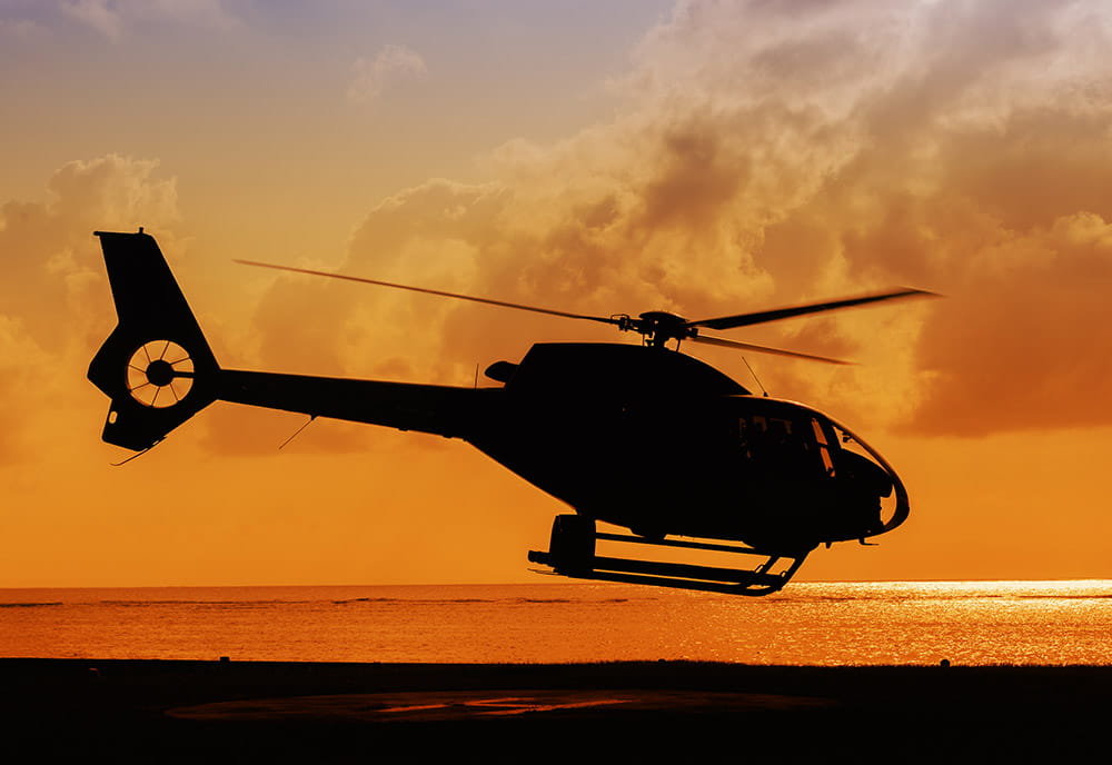 Helicopter Flying at Night